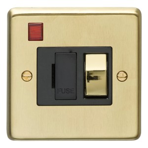 EUROLITE® Stainless steel Switched Fuse Spur - Satin Brass (Black)