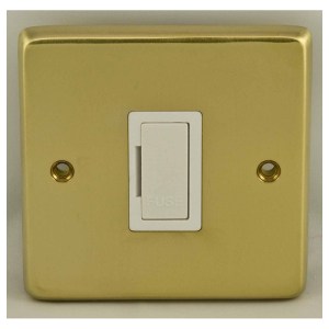 EUROLITE® Stainless steel Unswitched Fuse Spur - Satin Brass (White)