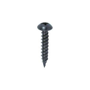 TIMCO Twin-Threaded Round Head Black Woodscrews - 10 x 1