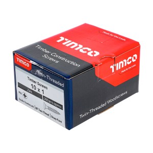 TIMCO Twin-Threaded Countersunk Silver Woodscrews - 10 x 1