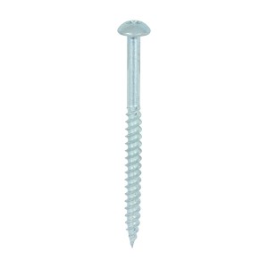 TIMCO Twin-Threaded Round Head Silver Woodscrews - 10 x 21/2