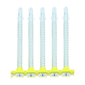 TIMCO Collated Self-Drilling Wing-Tip Steel to Timber Light Section Silver Screws - 4.8 x 65