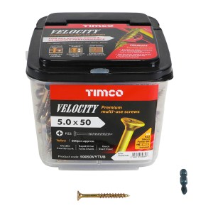 TIMCO Velocity Premium Multi-Use Countersunk Gold Woodscrews - 5.0 x 50