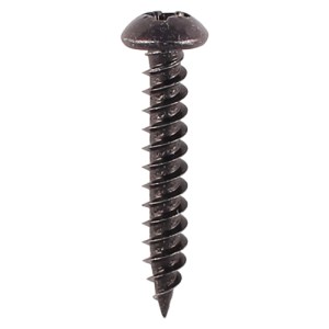 TIMCO Twin-Threaded Round Head Black Woodscrews - 6 x 1