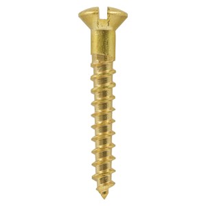 TIMCO Solid Brass Round Head Woodscrews - 8 x 2