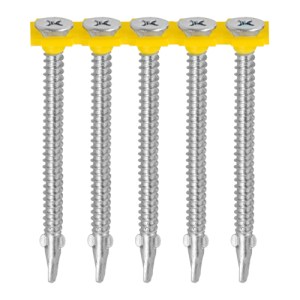 TIMCO Collated Self-Drilling Wing-Tip Steel to Timber Light Section Exterior Silver Screws - 4.8 x 44