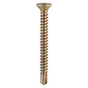 TIMCO Window Fabrication Screws Countersunk PH Self-Tapping Self-Drilling Point Yellow - 3.9 x 25