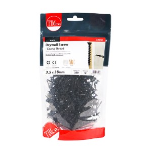 TIMCO Drywall Coarse Thread Bugle Head Black Screws - 3.5 x 38