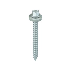 TIMCO Slash Point Sheet Metal to Timber Screws Exterior Silver with EPDM Washer - 6.3 x 60