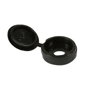 TIMCO Hinged Screw Caps Large Black - To fit 5.0 to 6.0 Screw