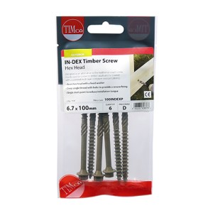 TIMCO Timber Screws Hex Flange Head Exterior Green - 6.7 x 100