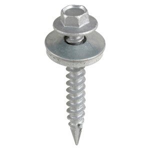 TIMCO Slash Point Sheet Metal to Timber Screws Exterior Silver with EPDM Washer - 6.3 x 32