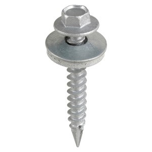 TIMCO Slash Point Sheet Metal to Timber Screws Exterior Silver with EPDM Washer - 6.3 x 25