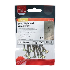 TIMCO Solo Countersunk Gold Woodscrews - 5.0 x 50