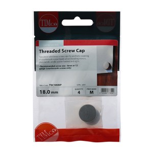 TIMCO Threaded Screw Caps Solid Brass Satin Nickel - 18mm