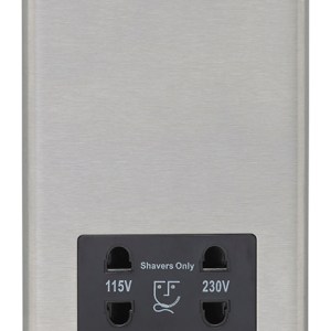 EUROLITEĀ® Stainless steel Shaver Socket - Satin Stainless Steel (Black)