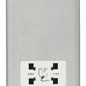 EUROLITEĀ® Stainless steel Shaver Socket - Satin Stainless Steel (White)