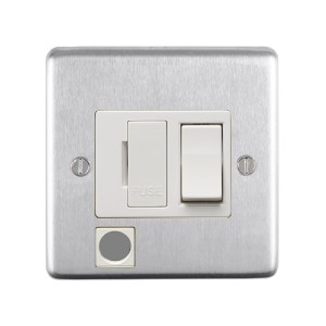 EUROLITE® Stainless steel Switched Fuse Spur - Satin Stainless Steel (White)