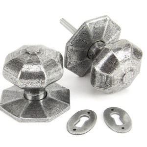 FROM THE ANVILĀ® Pewter Large Octagonal Mortice/Rim Knob Set