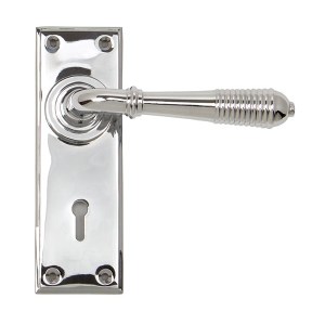 FROM THE ANVILĀ® Polished Chrome Reeded Lever Lock Set