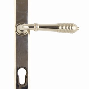 FROM THE ANVILĀ® Polished Nickel Reeded Slimline Lever Espag. Lock Set