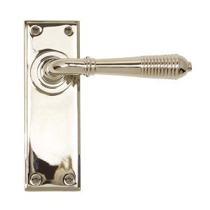 FROM THE ANVILĀ® Polished Nickel Reeded Lever Latch Set