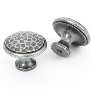 FROM THE ANVILĀ® Pewter Hammered Cabinet Knob - Large