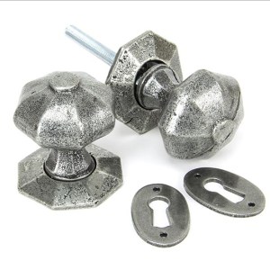 FROM THE ANVILĀ® Pewter Octagonal Mortice/Rim Knob Set