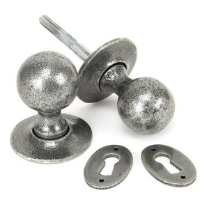 FROM THE ANVILĀ® Pewter Round Mortice/Rim Knob Set