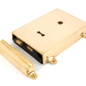 FROM THE ANVILĀ® Polished Brass Rim Lock & Cover