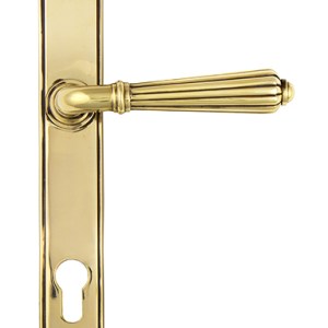 FROM THE ANVILĀ® Aged Brass Hinton Slimline Lever Espag. Lock Set