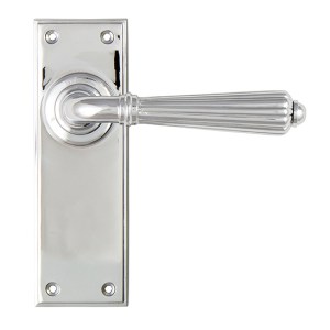 FROM THE ANVIL® Polished Chrome Hinton Lever Latch Set