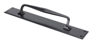 FROM THE ANVILĀ® Aged Bronze 425mm Art Deco Pull Handle on Backplate