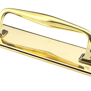 FROM THE ANVILĀ® Aged Brass 300mm Art Deco Pull Handle on Backplate