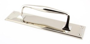 FROM THE ANVILĀ® Polished Nickel 300mm Art Deco Pull Handle on Backplate