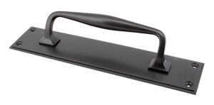 FROM THE ANVILĀ® Aged Bronze 300mm Art Deco Pull Handle on Backplate