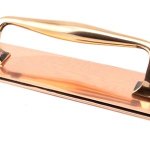 FROM THE ANVILĀ® Polished Bronze 300mm Art Deco Pull Handle on Backplate