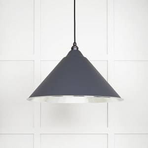 FROM THE ANVILĀ® Hammered Nickel Hockley Pendant in Slate