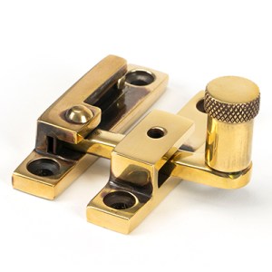 FROM THE ANVILĀ® Aged Brass Brompton Quadrant Fastener - Narrow