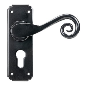 FROM THE ANVILĀ® Black Monkeytail Lever Euro Lock Set
