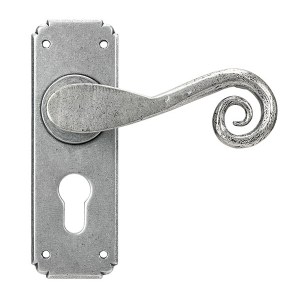 FROM THE ANVILĀ® Pewter Monkeytail Lever Euro Lock Set