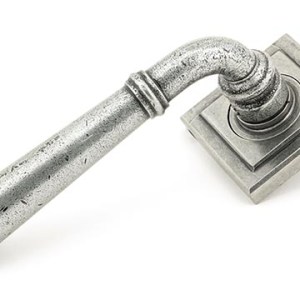 FROM THE ANVILĀ® Pewter Regency Lever on Rose Set (Square)
