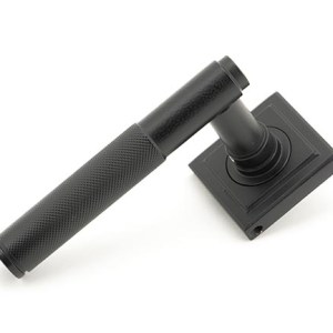 FROM THE ANVILĀ® Matt Black Brompton Lever on Rose Set (Square)