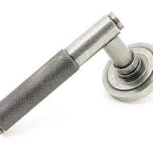 FROM THE ANVILĀ® Pewter Brompton Lever on Rose Set (Art Deco)