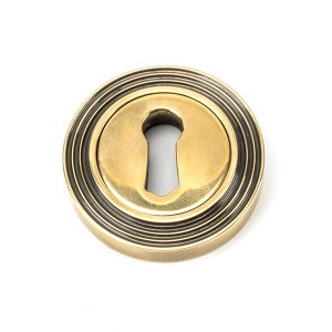 FROM THE ANVILĀ® Aged Brass Round Escutcheon (Beehive)