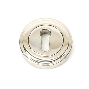 FROM THE ANVILĀ® Polished Nickel Round Escutcheon (Art Deco)