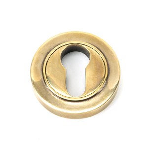 FROM THE ANVILĀ® Aged Brass Round Euro Escutcheon (Plain)