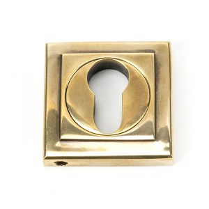 FROM THE ANVILĀ® Aged Brass Round Euro Escutcheon (Square)