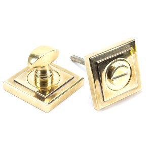 FROM THE ANVILĀ® Aged Brass Round Thumbturn Set (Square)