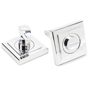 FROM THE ANVILĀ® Polished Chrome Round Thumbturn Set (Square)